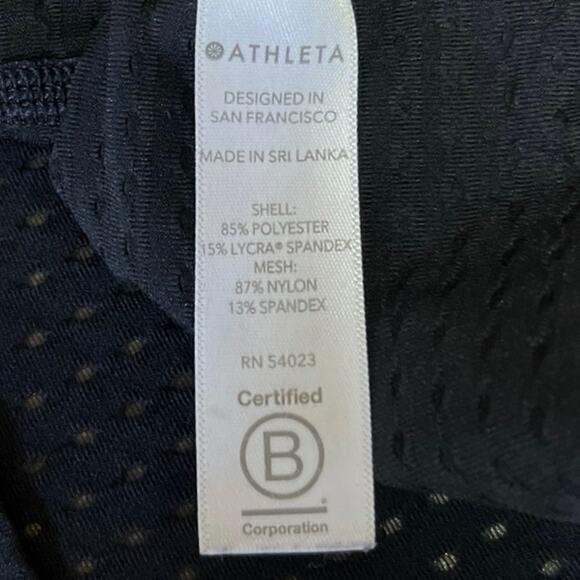 Athleta Black Mesh Sleeveless Crewneck Activewear Athletic Sports Tank Top Sz L - Picture 4 of 4